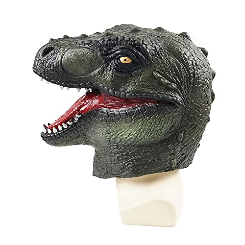 ReneeCho Novelty Halloween Costume Dinosaur Mask Latex Raptor Animal Head Jurassic - Image 4