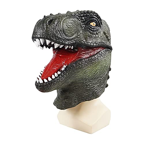ReneeCho Novelty Halloween Costume Dinosaur Mask Latex Raptor Animal Head Jurassic - Image 2