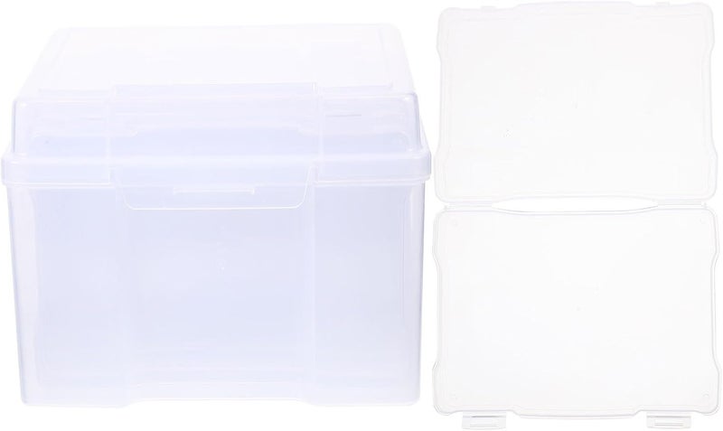 5x7 Inch Photo Storage Box with Lid Plastic Photo Organizer and Card Storage Case for Postcards and Greeting Cards for Home and Office - Image 1