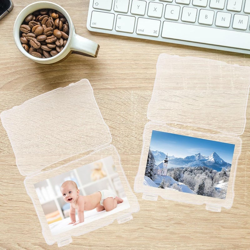 5x7 Inch Photo Storage Box with Lid Plastic Photo Organizer and Card Storage Case for Postcards and Greeting Cards for Home and Office - Image 4