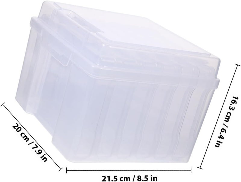 5x7 Inch Photo Storage Box with Lid Plastic Photo Organizer and Card Storage Case for Postcards and Greeting Cards for Home and Office - Image 2