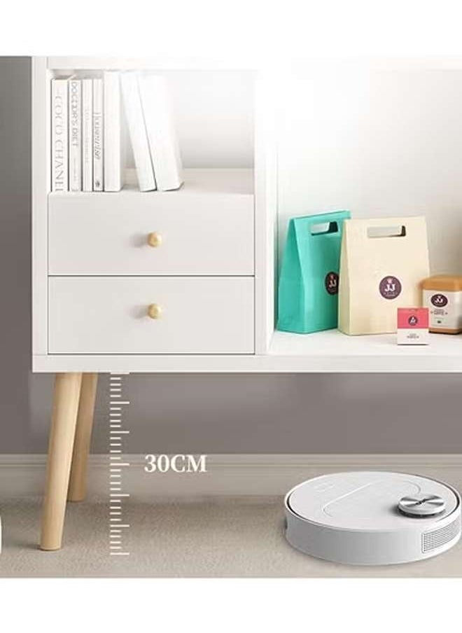 AGD AGD Coffee Corner for Living Room with Storage, Entryway Side Cabinet Modern Buffet, Large Top with 2 Drawers, Wooden Center Table for Home, 100 x 35 x 80 cm, White  - Image 2