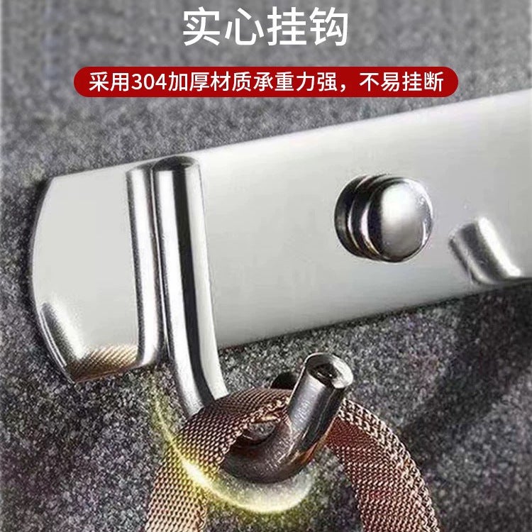 Manufacturer Supplies 304 Stainless Steel Hooks, No Punching, Wall Bathroom Clothes Hanger, Row Of Hooks, Strong Adhesive Hooks - Image 3