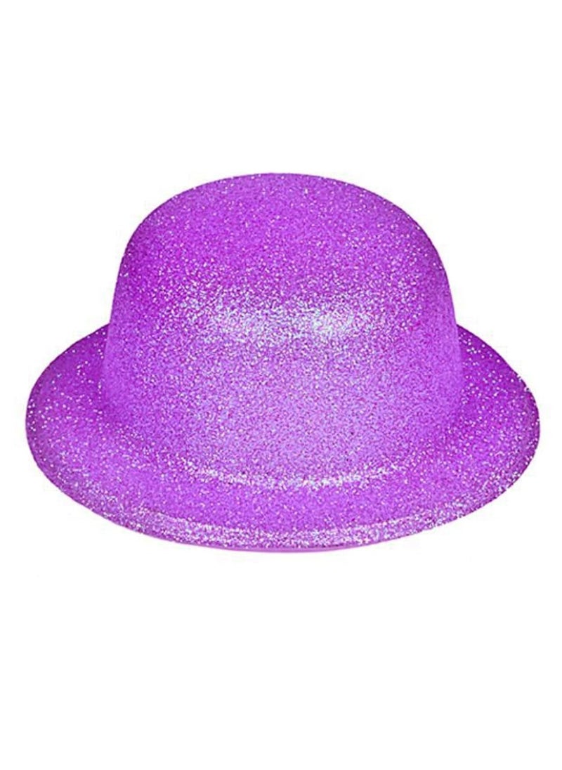 Funcart Funcart Multicolor Bowler Glitter Hat for Men and Women4pcspack Multicolor Bowler Hat for Big Kids Teens Adults Derby Clown Bowler Bolo Hat Genuine Felt Derby Hats for Costumes  - Image 5