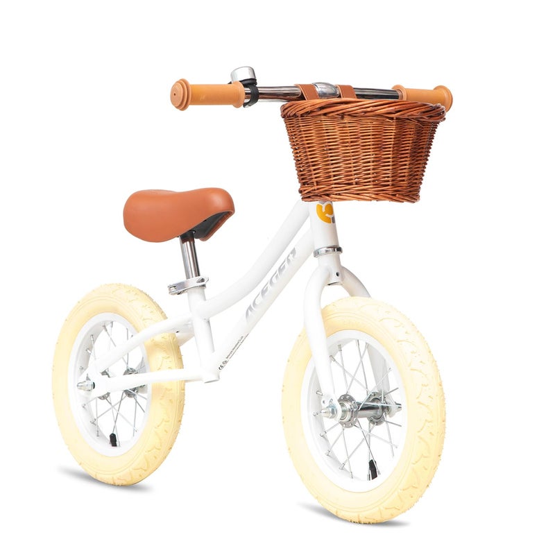 ACEGER 12 Kids Balance Bike with Basket No Pedal Toddler Bicycle for Early Learning Leg Strength and Steady Balancing Durable FrameToolFree Adjustable Seat Gift Bike for 25 Kids - Image 2