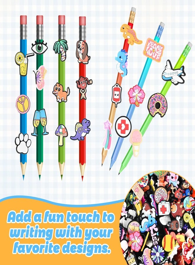 Goldge 200PCS Pencil Toppers, Colorful Pencil Charms Bulk for Classroom Rewards, School Supplies Decorations, Student Incentives Classroom Prizes - Image 5