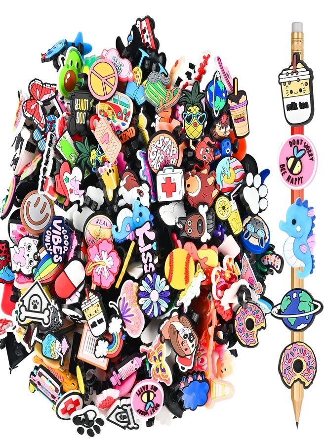 Goldge 200PCS Pencil Toppers, Colorful Pencil Charms Bulk for Classroom Rewards, School Supplies Decorations, Student Incentives Classroom Prizes - Image 1