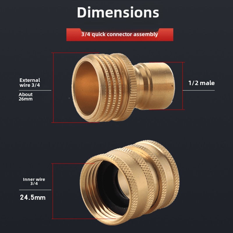 موصل غسيل ضغط عالي قطعة واحدة مادة نحاس تصميم موصل سريع - قطعة إضافية غسيل ضغط عالي ذات بناء متين للتنظيف المنزلي والتجاري - Image 4