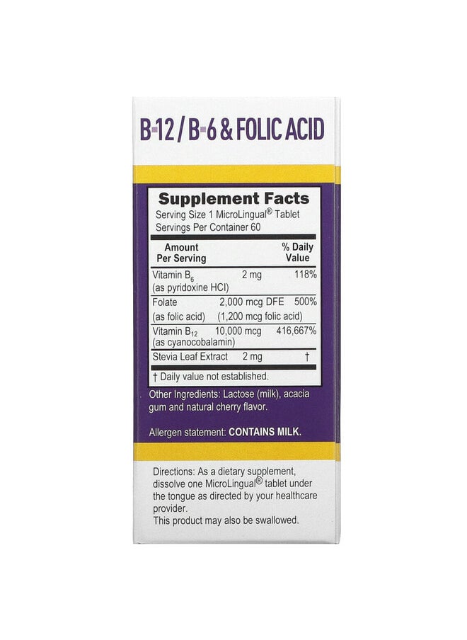 Superior Source B-12, B-6 & Folic Acid, Extra Strength, 60 MicroLingual Instant Dissolve Tablets  - Image 3