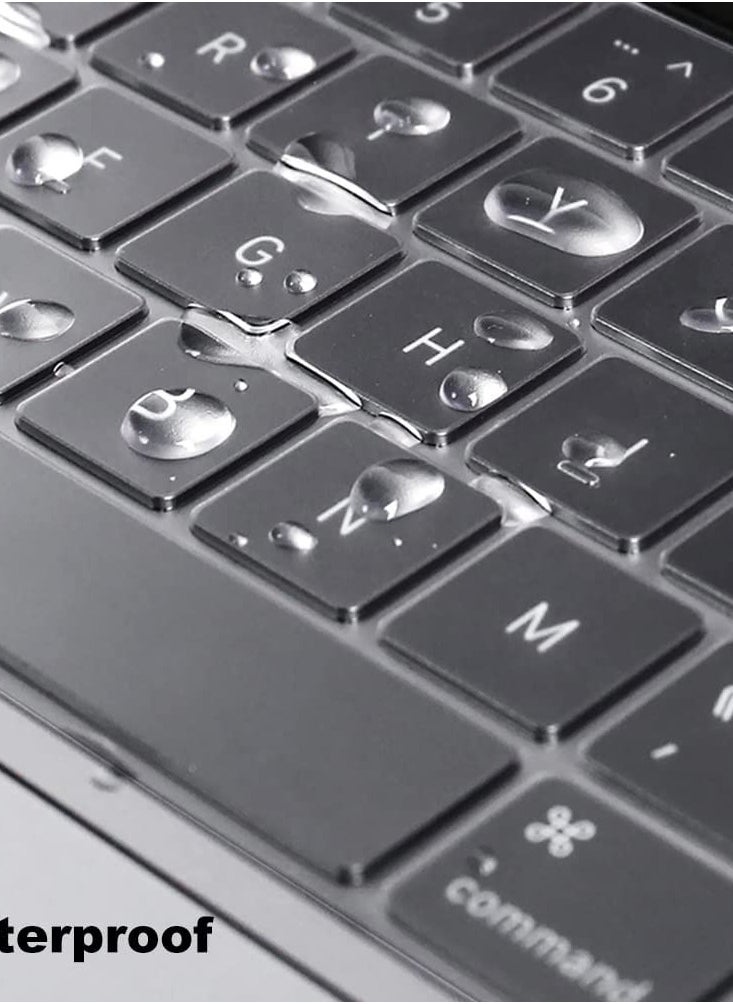 غطاء لوحة مفاتيح TPU فائق النحافة متوافق مع MacBook Pro مقاس 16 بوصة 2021 2022 A2485 M1 Pro/Max، شفاف