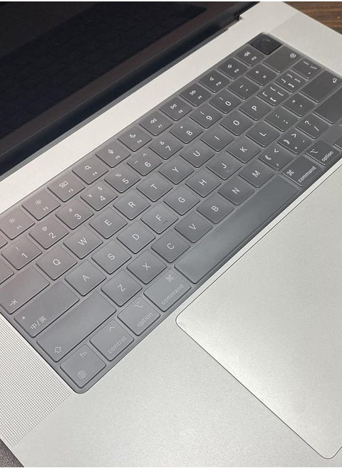 غطاء لوحة مفاتيح TPU فائق النحافة متوافق مع MacBook Pro مقاس 16 بوصة 2021 2022 A2485 M1 Pro/Max، شفاف
