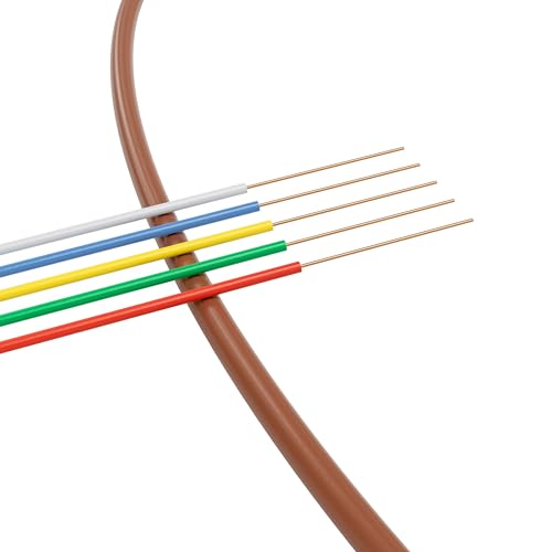 THE CIMPLE CO Thermostat Wire 18/5, 25 FT, Solid Copper, 18 Gauge, 5 Conductor, Residential, Commercial and Industrial Rated, 7.5 Meter, Brown - Image 2