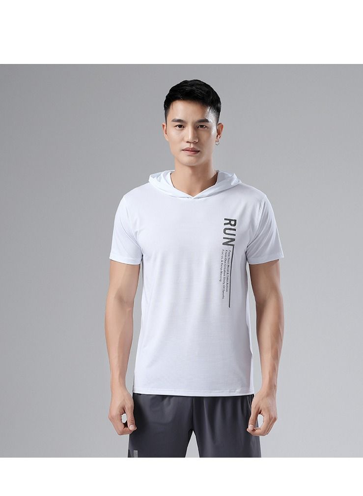 UTDOORWEAR تي شيرت صيفي رياضي للرجال سريع الجفاف بغطاء رأس وأكمام قصيرة - Image 1