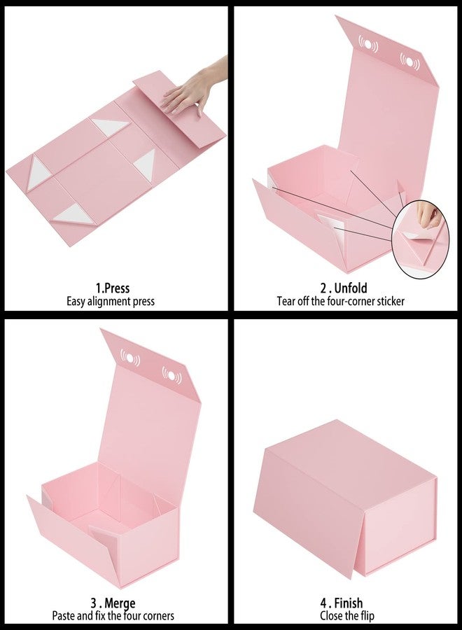 RYDDOY Pink Gift Box, 12x6x4'' Gift box for Presents with Lids Magnetic Closure Rectangle Collapsible for Bridesmaid Proposal Box, Wedding, Christmas, Halloween, Birthday Gift Packging - Image 5