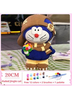 Kt Cat Plaster Doll Large Net Red Explosions Children's Coloring Stall Diy White Embryo Sanrio Painting-Color:Net Red [True Gypsum] Hat Doraemon-Send Colored Suit
