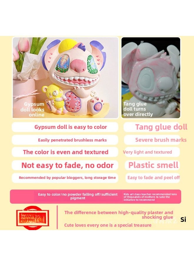 Generic - Kt Cat Plaster Doll Large Net Red Explosions Children's Coloring Stall Diy White Embryo Sanrio Painting-Color:Net Red [True Gypsum] Hat Doraemon-Send Colored Suit - Image 1