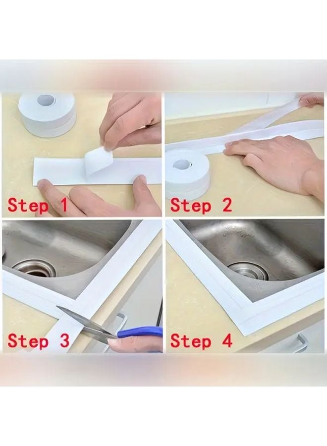 1 بوصة شريط مانع للتسرب ذاتي اللصق مقاوم للماء ومضاد للرطوبة لحوض الحمام والمطبخ - Image 5