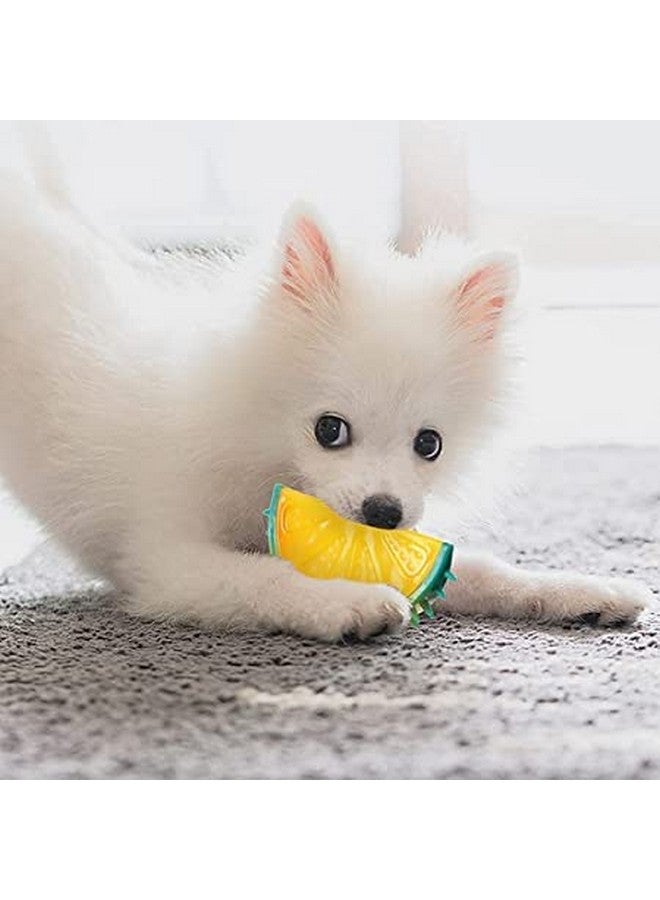 ألعاب كلاب من اللاتكس تصدر صوت صرير على شكل فاكهة لعبة مضغ للكلاب لعبة تدريب على الأضراس للجراء ألعاب توزيع للحيوانات الأليفة (لعبة ليمون) - Image 4