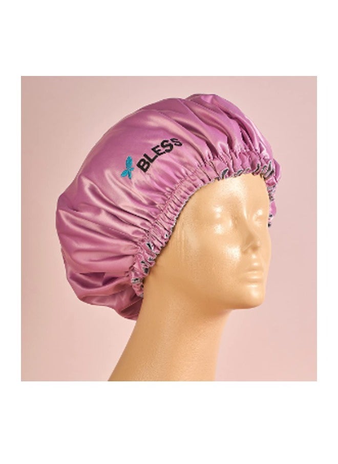 Bless Satin Hair Bonnet Multi Colors Blue - Purple - Pink - Burgundy - Beige - Maroon - Black  - Image 4