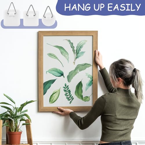 simarro 15PCS Adhesive Picture Hanger, Picture Hanging Hooks Without Nails Foamboard Pictures Hanging Hooks Plate Hangers for The Wall for Plate Frame Wall Art Decor Bathroom Closet(Round Square) - Image 5