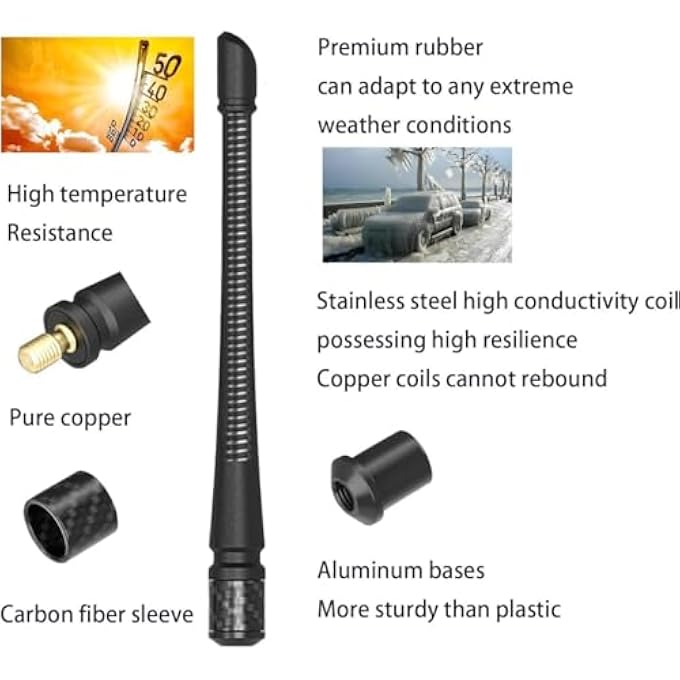 Unity 7 Inches Short Antenna For Ford F150 20092025  Bronco 20212025 Waterproof Replacement Antenna Internal Copper Coil For Enhanced AmFm Reception  Car Wash Proof Easy Installation - Image 4