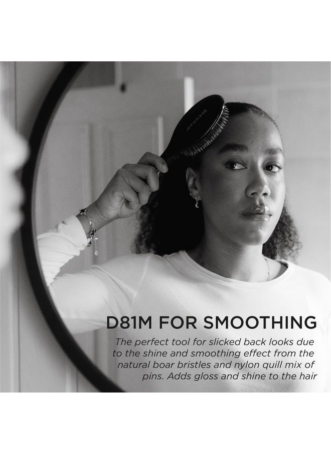 DENMAN Denman Style and Shine Hair Brush for Slick Back Looks and Adding Glossy Shine to Hair with Soft Nylon Quill Boar Bristles for Sleek Smoothing, Detangling and Styling - Black, D81M  - Image 4