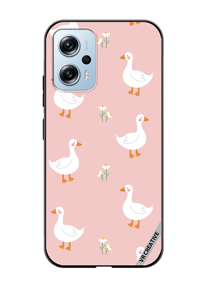 VR CREATIVE Protective Case Cover For Xiaomi Poco X4 GT Cute White Swan Goose Design Multicolour - Image 1