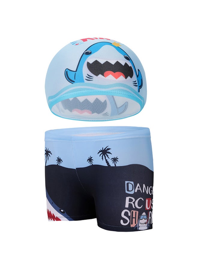 Loquat Children's Swimming Trunks 2025 Cute Cartoon Boys Swimming Trunks Printed Beach Boxers Children's Swimming Trunks Wholesale-Color:Elephant (with Swimming Cap)- - Image 2