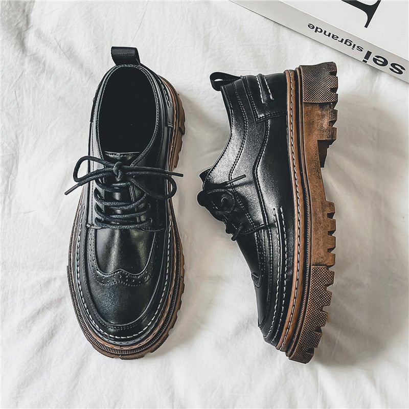 Casual Business Mens Shoes Summer Loafers Black Casual Youth Sports Shoes Soft Face Increased Height Leather Casual Shoes Black brown 