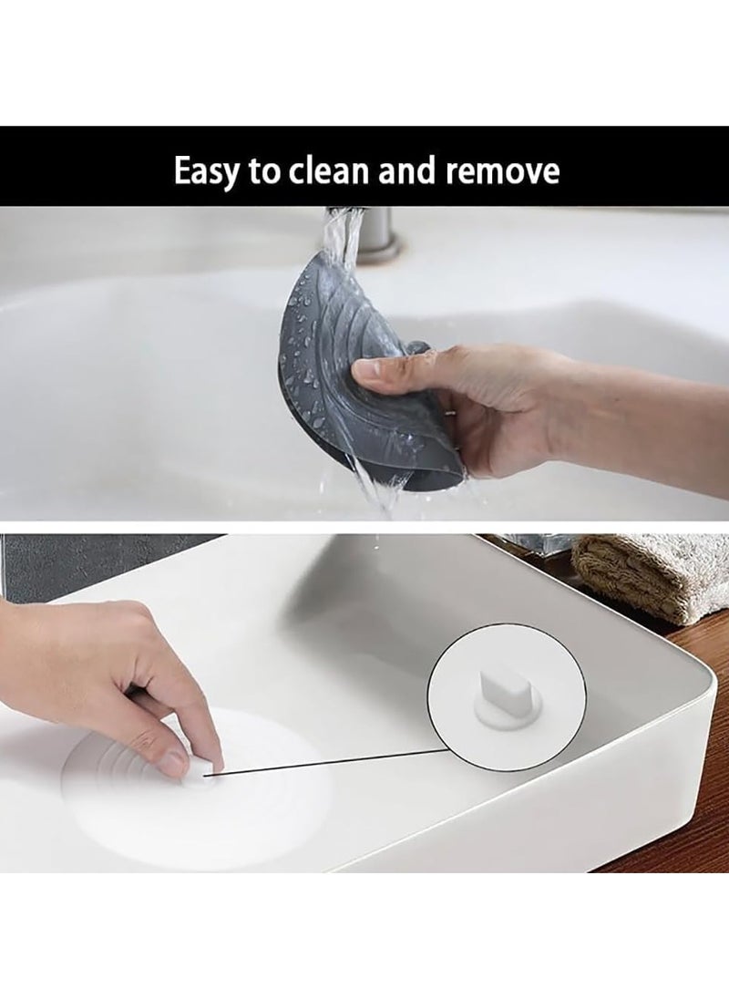 Tub Stopper 2 Pcs, Silicone Drain Plug,Hair Stopper,Flat Suction Cover,for Kitchen Bathroom Accessories and Laundry
