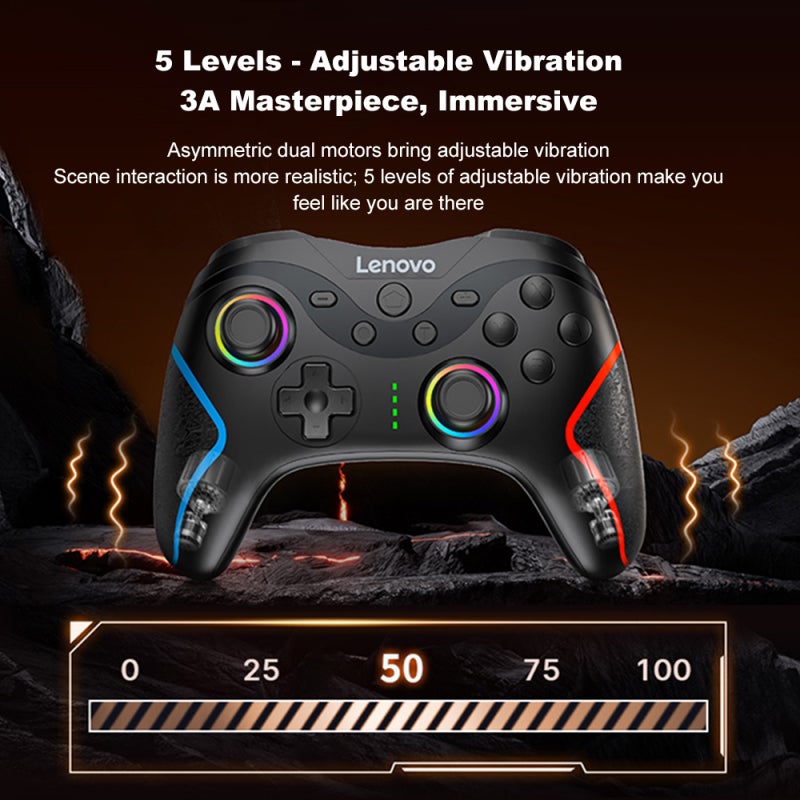 Wireless Gaming Controller: White, 600 mAh Battery, 6-Axis Somatosensory - Dual Shock Motors, Customizable Buttons for Multi-Platform PC, iOS, Android Gaming - Image 5