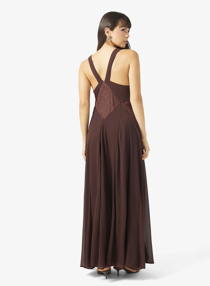توب شوب Plunge Short Sleeve Maxi Dress