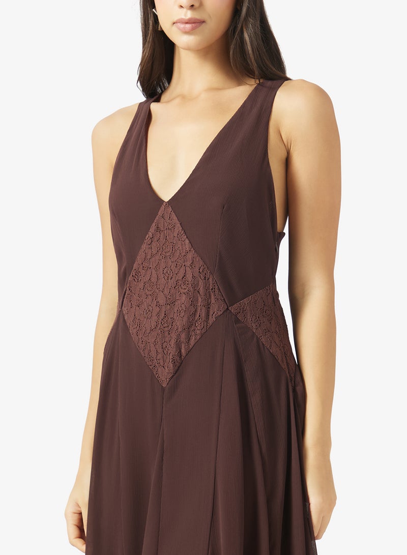 TOPSHOP Plunge Short Sleeve Maxi Dress - Image 3