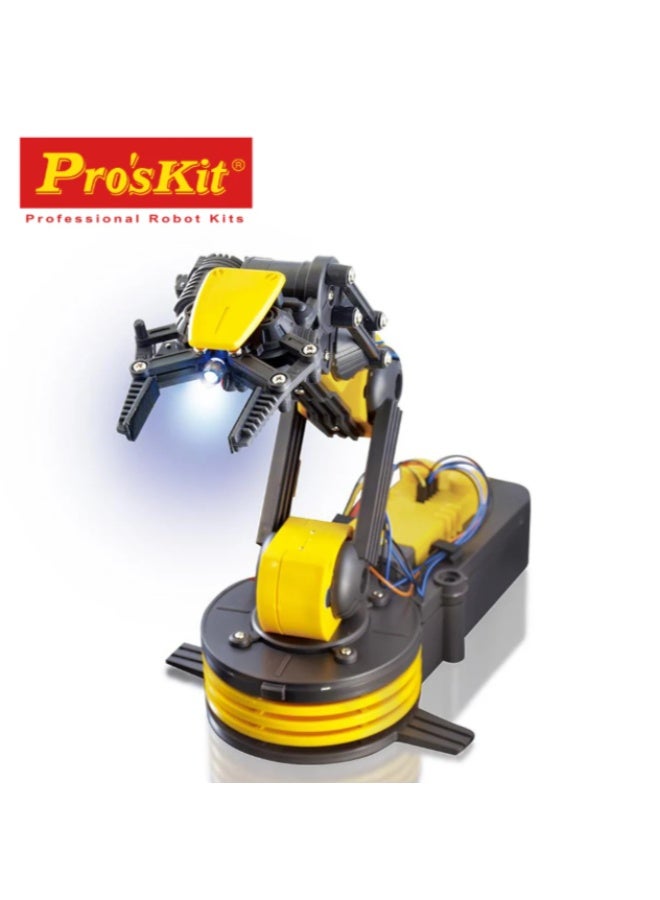 Pro'skit Pro’sKit GE-535N Wired Control Robot Arm – DIY STEM Mechanical Robotics Kit with 5-Axis Control, Rotating Base & Claw for Kids - Image 3