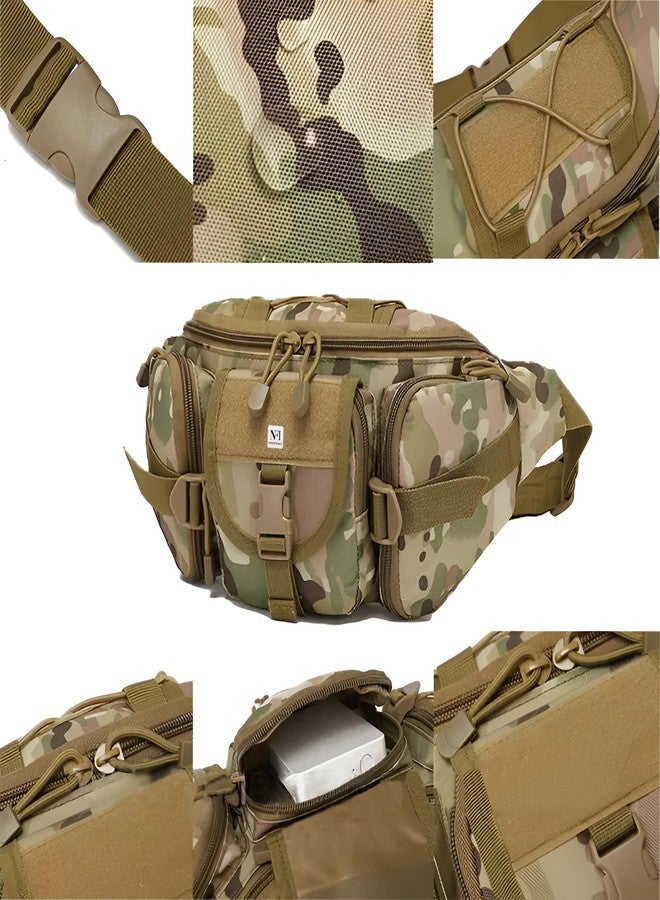 NFI essentials Military Waist Bag for Men & Women, Tactical Chest Bag, Multipurpose Large Army Fanny Pack Pouch for Hiking Travel Sports Outdoors Belt Bag with Adjustable Strap - Image 2