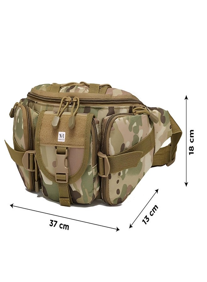 NFI essentials Military Waist Bag for Men & Women, Tactical Chest Bag, Multipurpose Large Army Fanny Pack Pouch for Hiking Travel Sports Outdoors Belt Bag with Adjustable Strap - Image 4