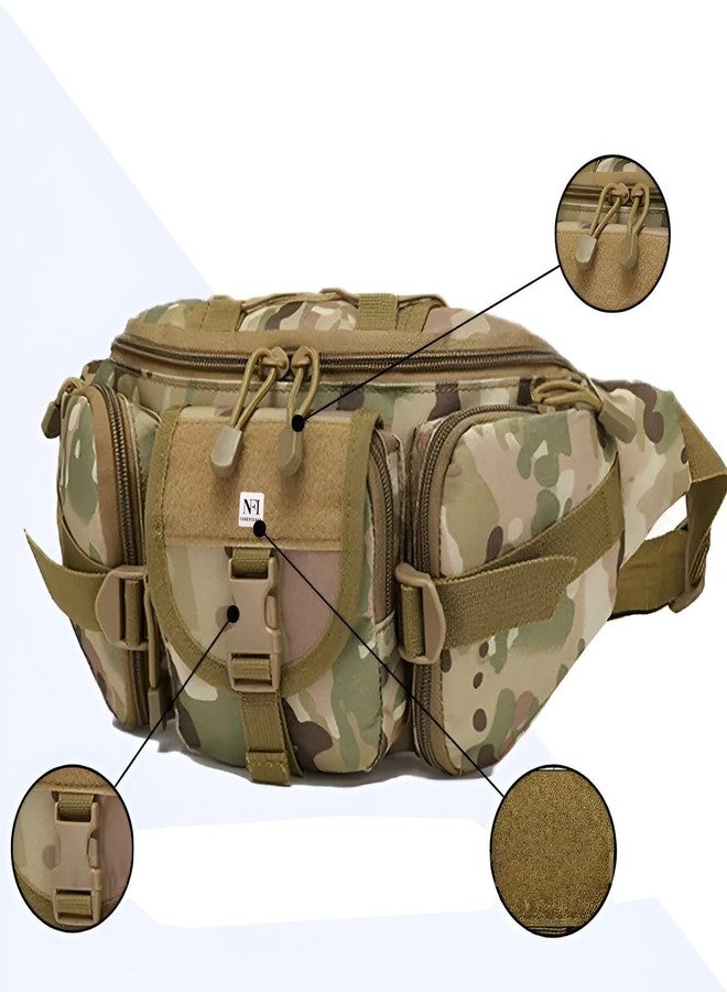 NFI essentials Military Waist Bag for Men & Women, Tactical Chest Bag, Multipurpose Large Army Fanny Pack Pouch for Hiking Travel Sports Outdoors Belt Bag with Adjustable Strap - Image 5
