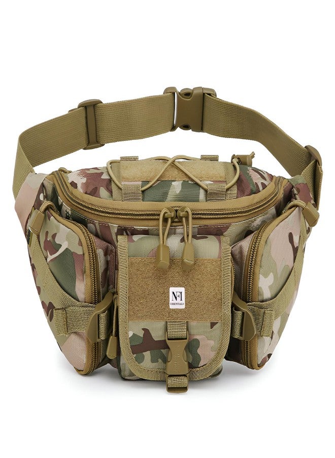 NFI essentials Military Waist Bag for Men & Women, Tactical Chest Bag, Multipurpose Large Army Fanny Pack Pouch for Hiking Travel Sports Outdoors Belt Bag with Adjustable Strap - Image 1