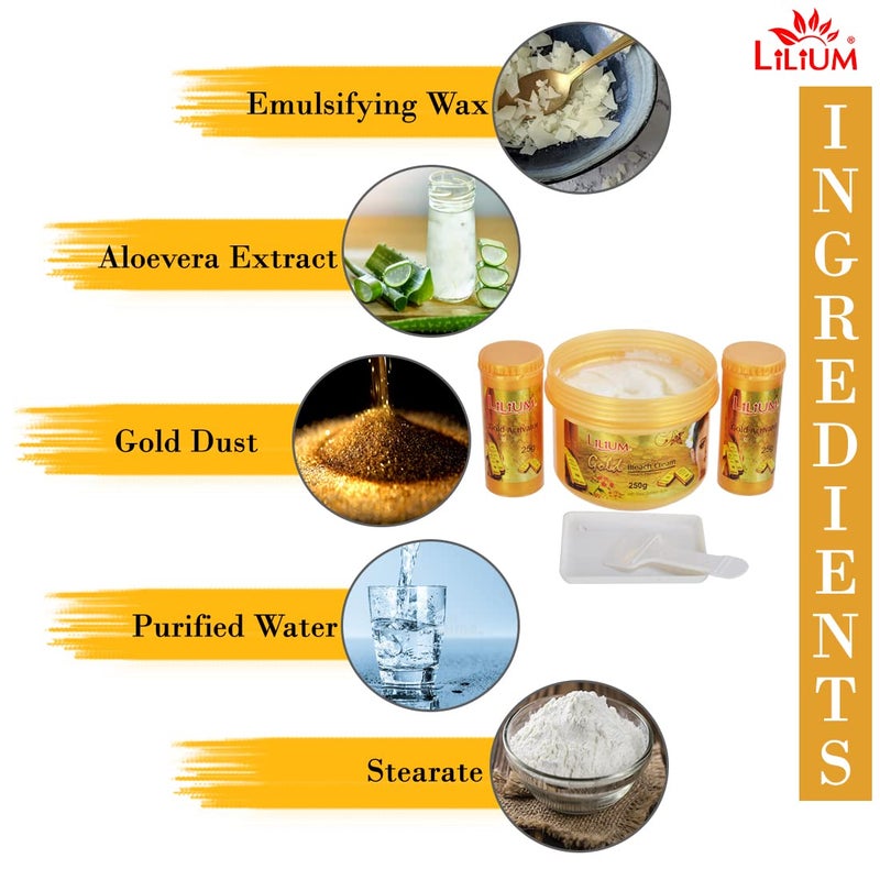 Lilium Gold Instant Fairness Bleach Cream 300g Enriched With Golden dust Aloe Vera - Image 3