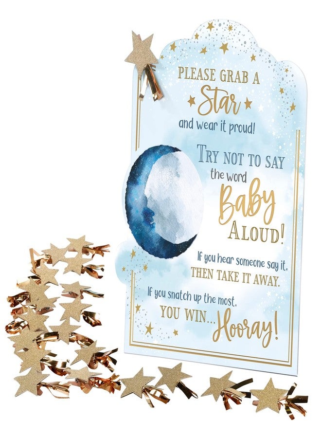 Lillian Rose"Love You to The Moon and Back" Themed"Don't Say Baby" Baby Shower Clothespin Game,Blue - Image 2