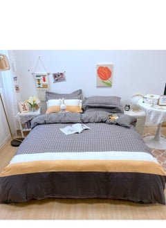 Sharpdo 4-piece Bedding Set Microfiber Soft Quilt Set With 1 Quilt Cover 1 Flat Sheet And 2 Pillowcases 2.2m Bed（220*240cm）  - Image 1