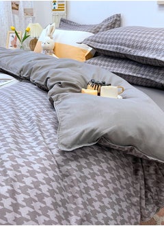 Sharpdo 4-piece Bedding Set Microfiber Soft Quilt Set With 1 Quilt Cover 1 Flat Sheet And 2 Pillowcases 2.2m Bed（220*240cm）  - Image 5