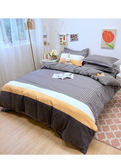 Sharpdo 4-piece Bedding Set Microfiber Soft Quilt Set With 1 Quilt Cover 1 Flat Sheet And 2 Pillowcases 2.2m Bed（220*240cm）  - Image 2
