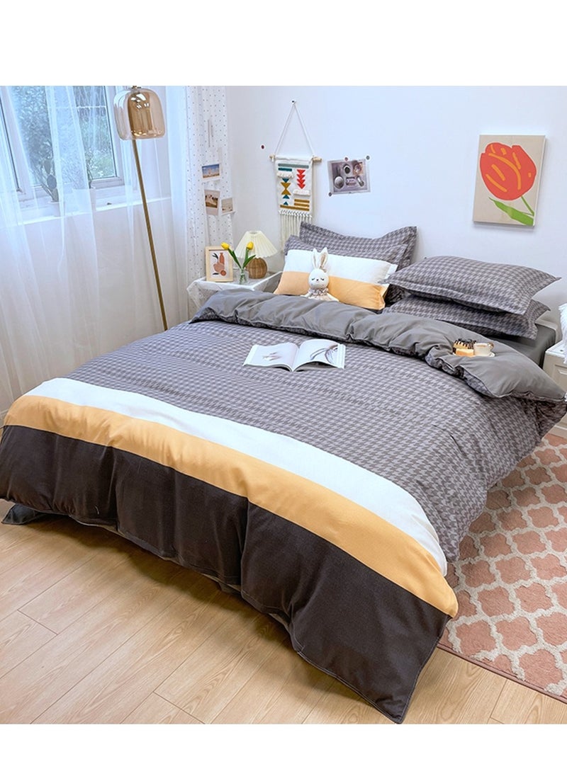 Sharpdo - 4-piece Bedding Set Microfiber Soft Quilt Set With 1 Quilt Cover 1 Flat Sheet And 2 Pillowcases 2.2m Bed（220*240cm） - Image 1