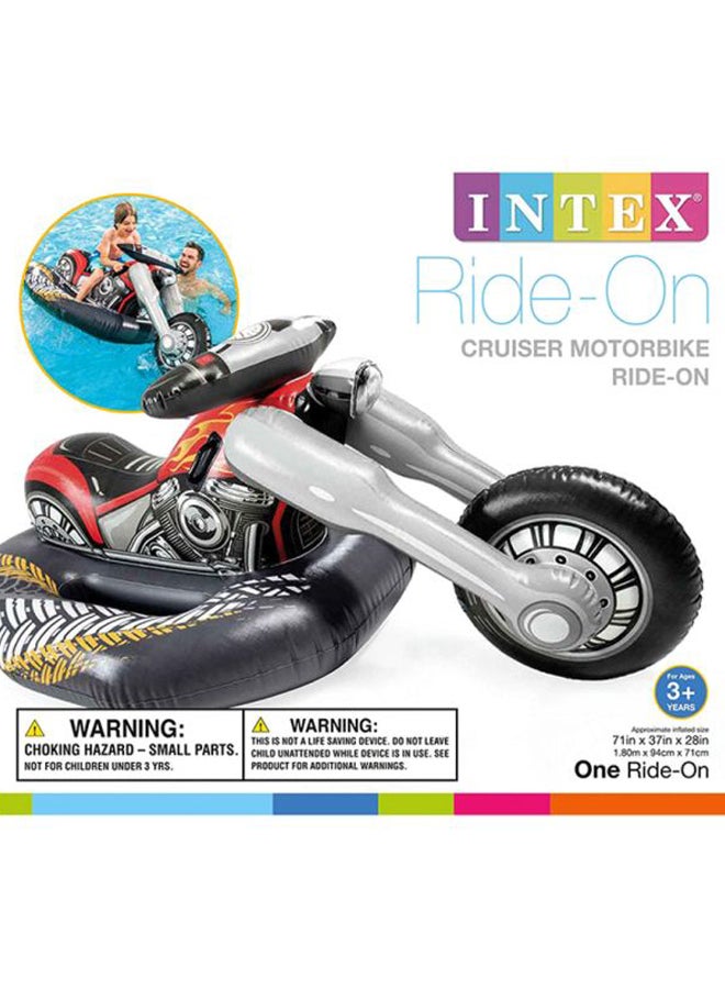 INTEX Cruiser Motorbike Ride-On Pool Floats Toy Black/Red 180x94x71cm - Image 3