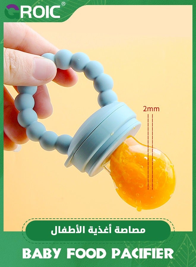 GROIC Baby Food Feeder/Fruit Feeder Pacifier Nibbler, BPA Free Infant Teether, Teething Toy (2-Pack with 3 Sizes Silicone Mesh),Baby Food Freezer Tray Storage Containers - Image 5