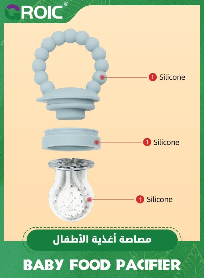 GROIC Baby Food Feeder/Fruit Feeder Pacifier Nibbler, BPA Free Infant Teether, Teething Toy (2-Pack with 3 Sizes Silicone Mesh),Baby Food Freezer Tray Storage Containers - Image 3