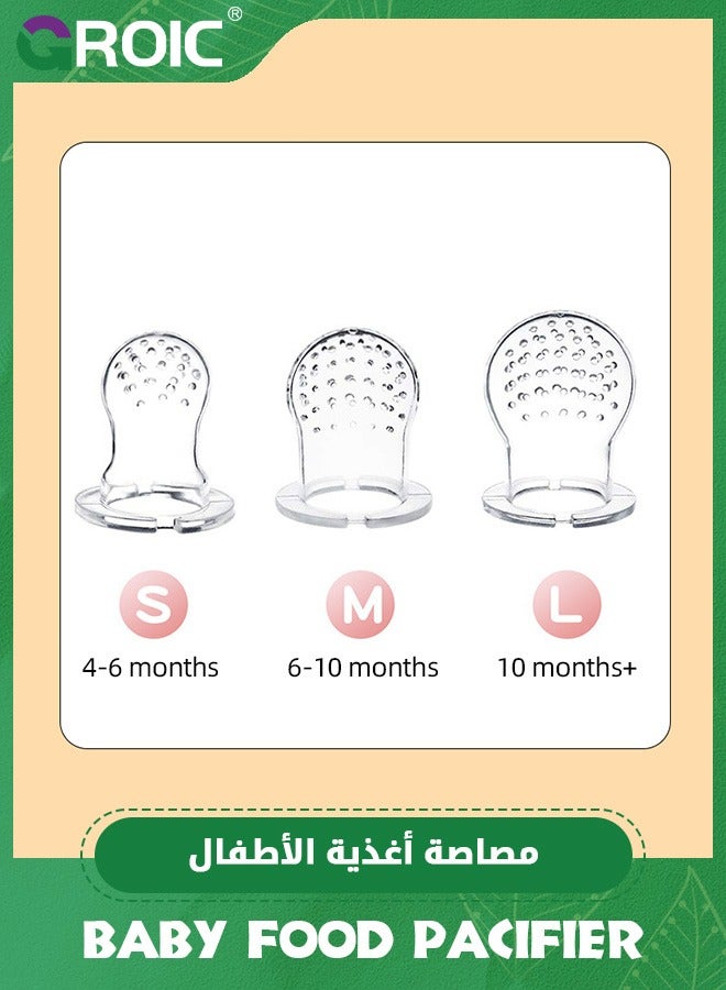 GROIC Baby Food Feeder/Fruit Feeder Pacifier Nibbler, BPA Free Infant Teether, Teething Toy (2-Pack with 3 Sizes Silicone Mesh),Baby Food Freezer Tray Storage Containers - Image 4