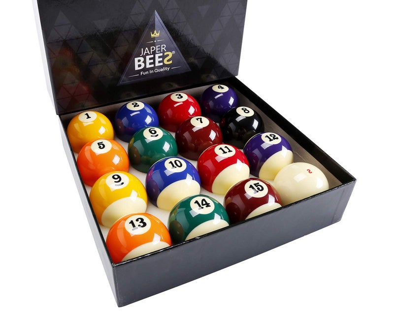 JAPER BEES Classic Pool Balls Billiard Set Regulation Size Billiard Balls Resin Ball