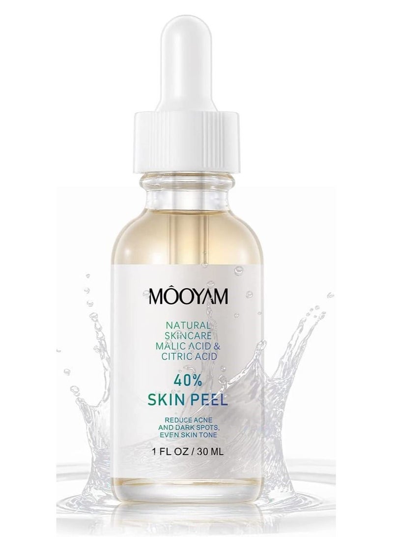 MOOYAM 40% Citric Acid Peeling Serum Chemical Peel for Face Peeling Solution Skin Peel Chemical Exfoliant for Face Exfoliating Facial Peel for Dark Skin Dark Spots Acne Spot 30ml - Image 1